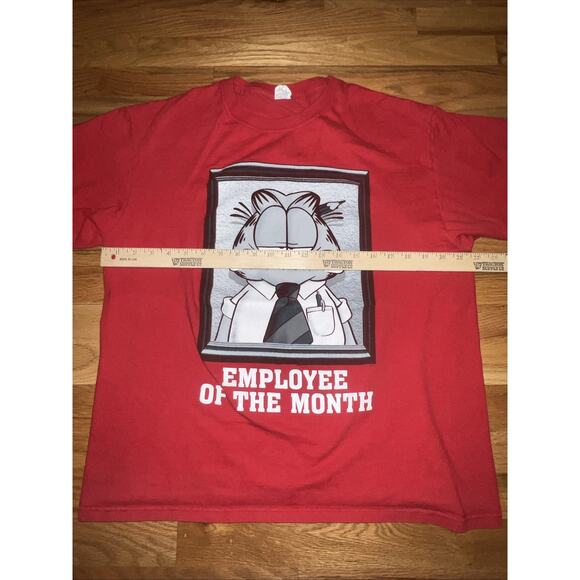 Vtg Adult Large Jerzees Garfield Employee Of The Month Graphic T Shirt Red - Picture 6 of 8